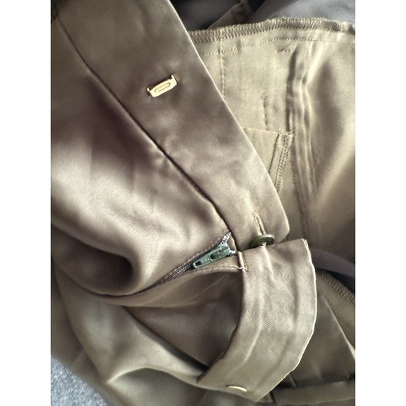 Lauren Ralph Lauren Charmeuse Pleated Satin Wide Leg Pants Olive Green Plus 22W - Picture 9 of 9
